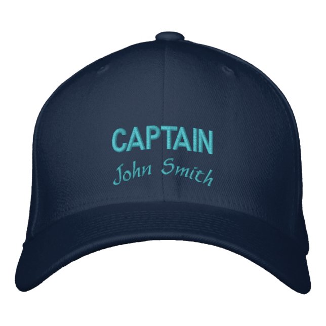 Captain name personalised embroidered hat (Front)
