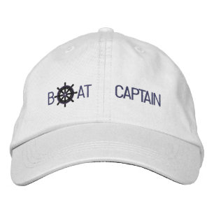 Captain Nautical Ship Wheel Custom Boating Embroidered Hat