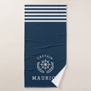 CAPTAIN, Navy blue Bath Towel
