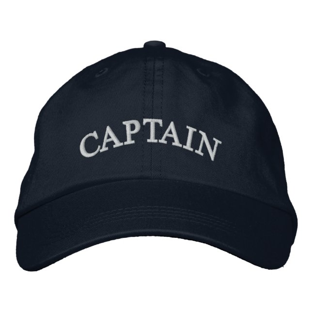 Captain Navy Blue Embroidered Hat (Front)