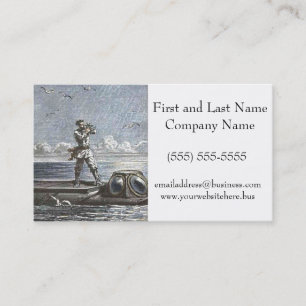 Captain Nemo Verne 20,000 Leagues Illustration Business Card