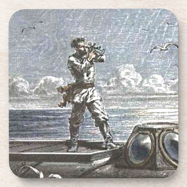 Captain Nemo Verne 20,000 Leagues Illustration Coaster (Front)