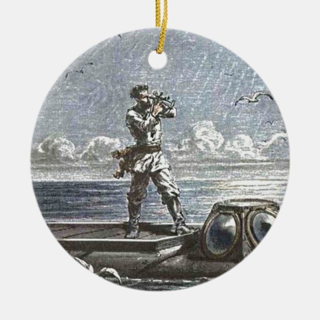 Captain Nemo Verne 20,000 Leagues Sci Fi Art Ceramic Tree Decoration (Front)
