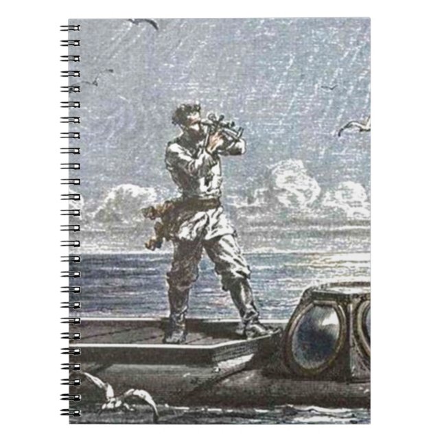 Captain Nemo Verne 20,000 Leagues Sci Fi Art Spiral Notebook (Front)