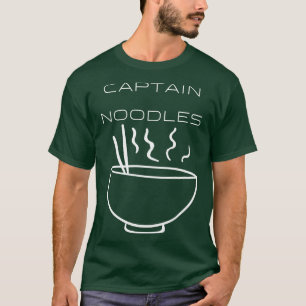 Captain Noodles Typography White Design T-Shirt