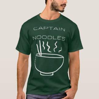 Captain Noodles Typography White Design T-Shirt