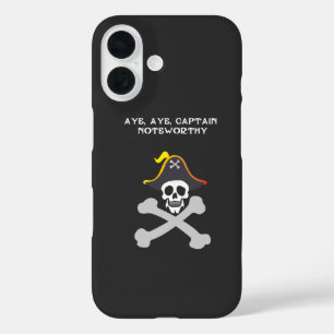Captain Noteworthy Skull and Crossbones Pirate iPhone 16 Case
