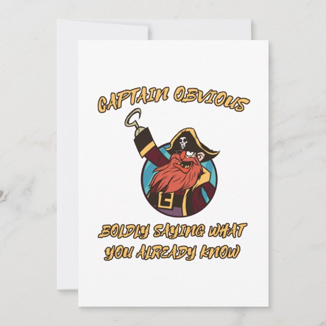 Captain Obvious Saying Thank You Card (Front)