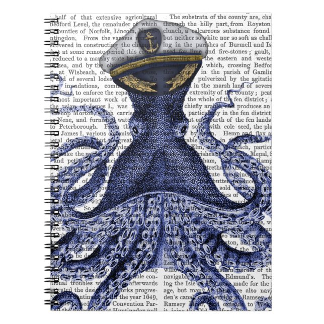 Captain Octopus Spiral Notebook (Front)