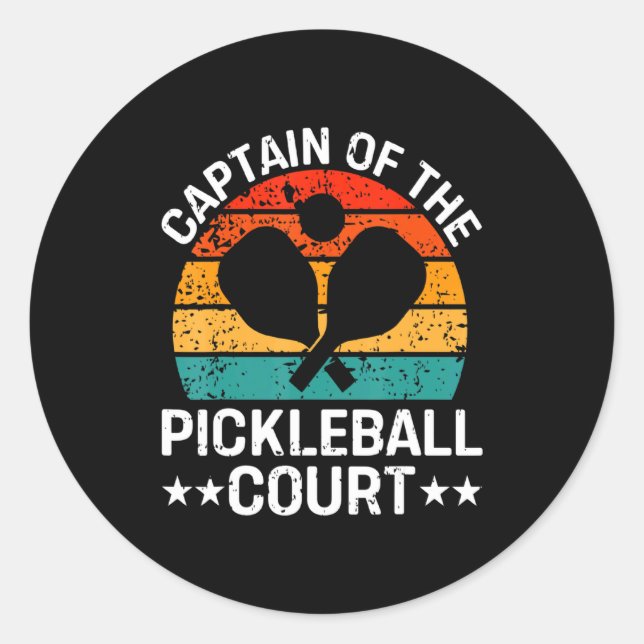 Captain Of The Ckleball Court Funny Ckleball P  Classic Round Sticker (Front)