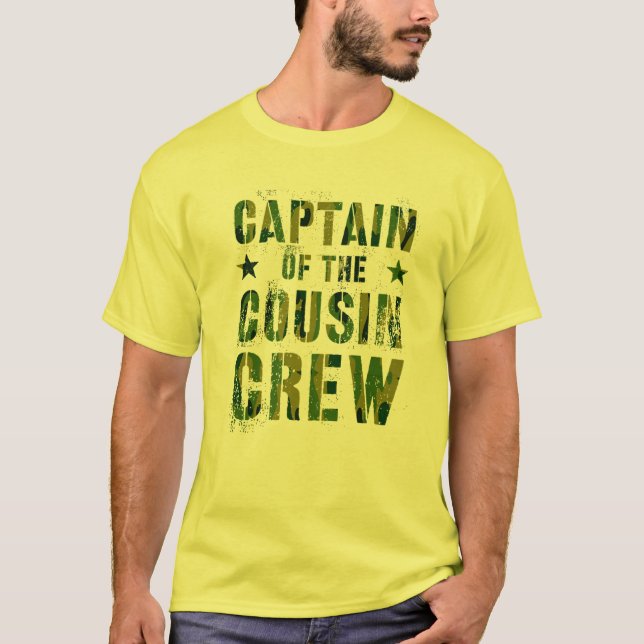 CAPTAIN OF THE COUSIN CREW Camo Funny Grandma Gran T-Shirt (Front)