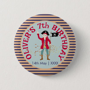Captain of the Pirate Ship Birthday Party 6 Cm Round Badge