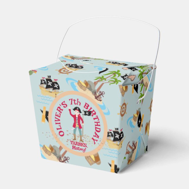 Captain of the Pirate Ship Birthday Party Favour Box (Front Side)
