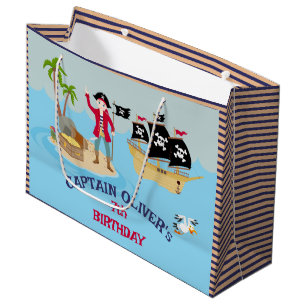 Captain of the Pirate Ship Birthday Party Large Gift Bag