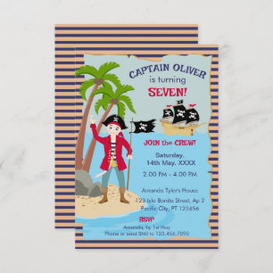 Captain of the Pirate Ship Birthday Party Thank You Card