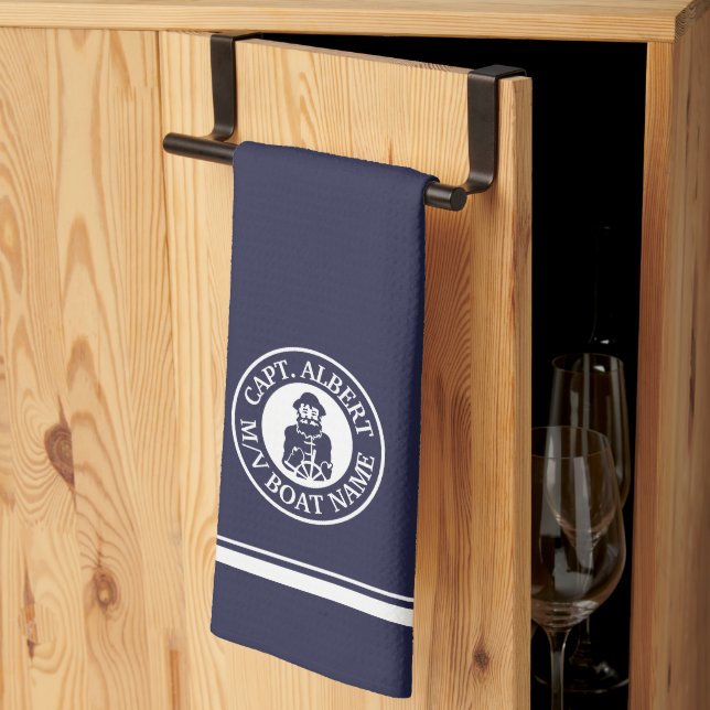 Captain Old Scruff Logo Personalised Kitchen Towel (Thirds Fold)