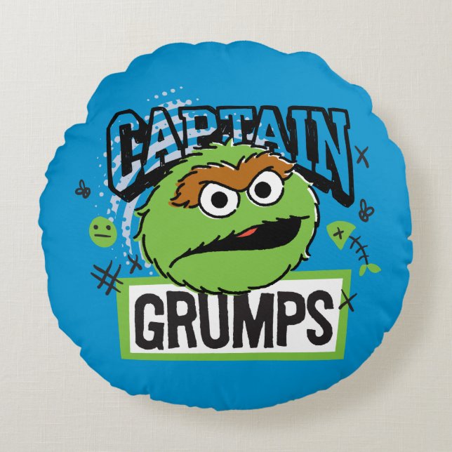 Captain Oscar Grumps Round Cushion (Front)