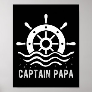 Captain Papa Boating Father's Day Pontoon Captain Poster