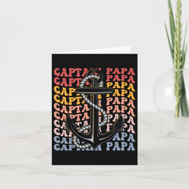 Captain Papa Groovy Boating Papa  Card (Front)