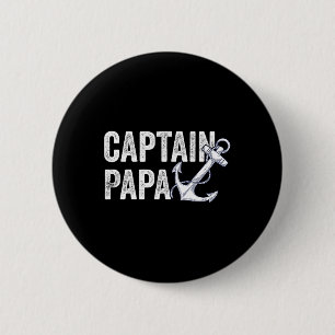 Captain Papa Pontoon Gift Lake Sailor Fishing Boat 6 Cm Round Badge