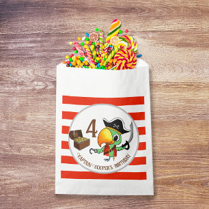 Captain Parrot Treasure Pirate Boy's Birthday Favour Bags