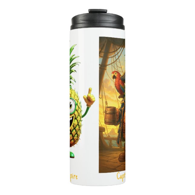 Captain PineBead - Pineapple Empire Thermal Tumbler (Front)