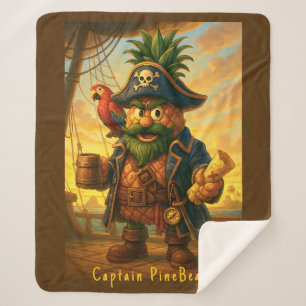 Captain PineBeard - Pineapple Empire Sherpa Blanket