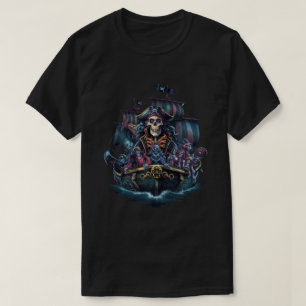 Captain Pirate and his skeleton crew T-Shirt