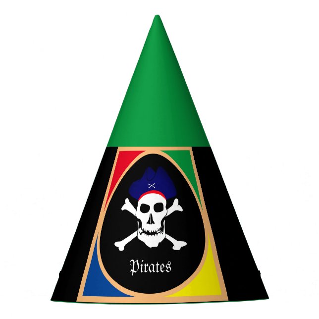 Captain & Pirates Flag - Treasure Island /kids Party Hat (Front)