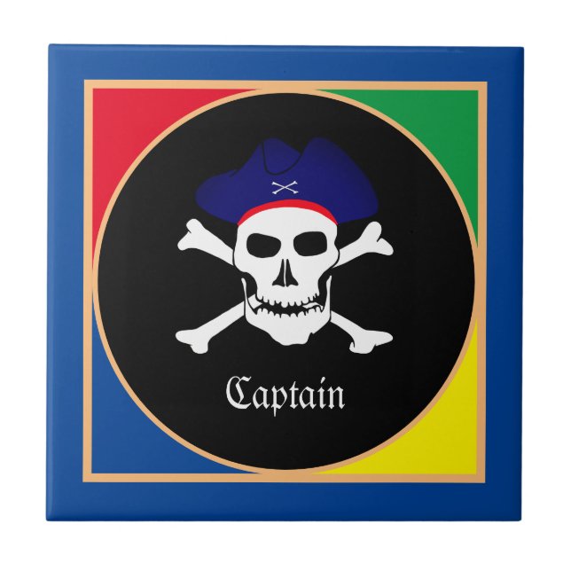 Captain & Pirates Flag - Treasure Island /kids Tile (Front)