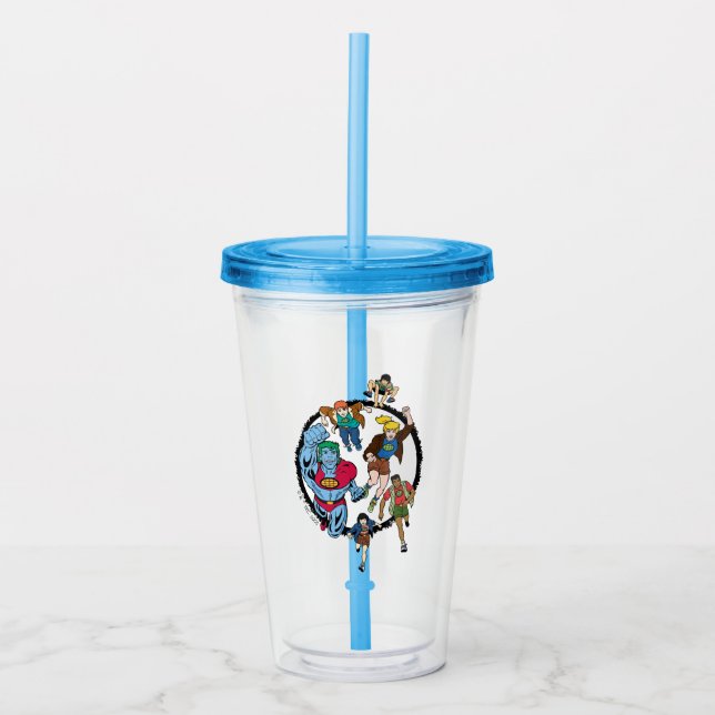 Captain Planet and the Planeteers Circle Graphic Acrylic Tumbler (Front)