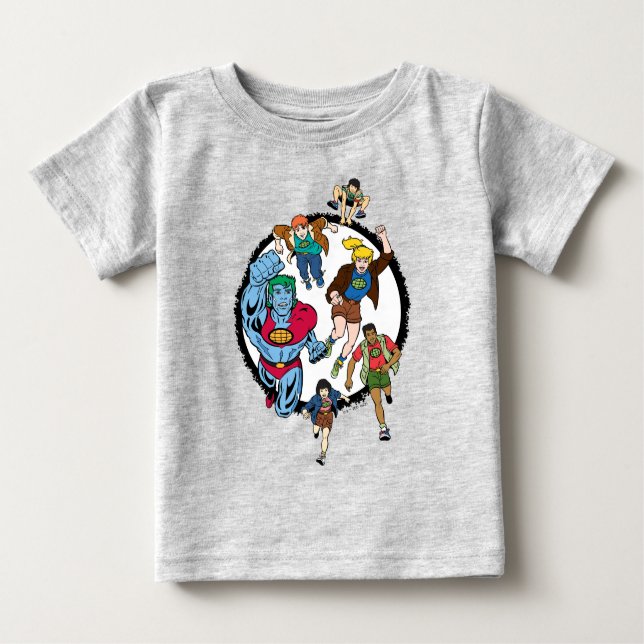 Captain Planet and the Planeteers Circle Graphic Baby T-Shirt (Front)