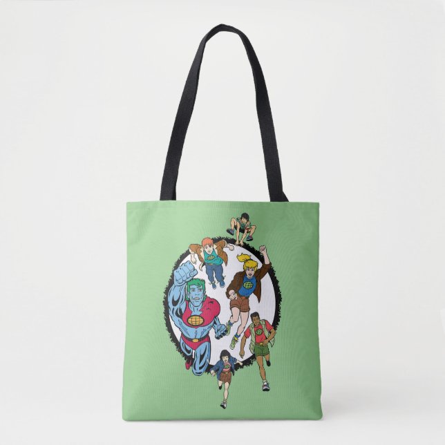 Captain Planet and the Planeteers Circle Graphic Tote Bag (Front)