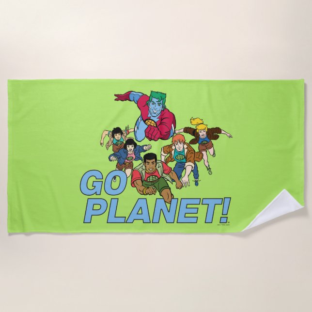 Captain Planet and the Planeteers - Go Planet! Beach Towel (Front)