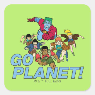 Captain Planet and the Planeteers - Go Planet! Square Sticker