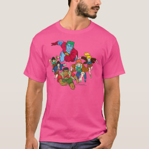 Captain Planet Flying Into Action Group T-Shirt