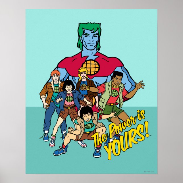 Captain Planet Group Graphic - The Power Is Yours! Poster (Front)