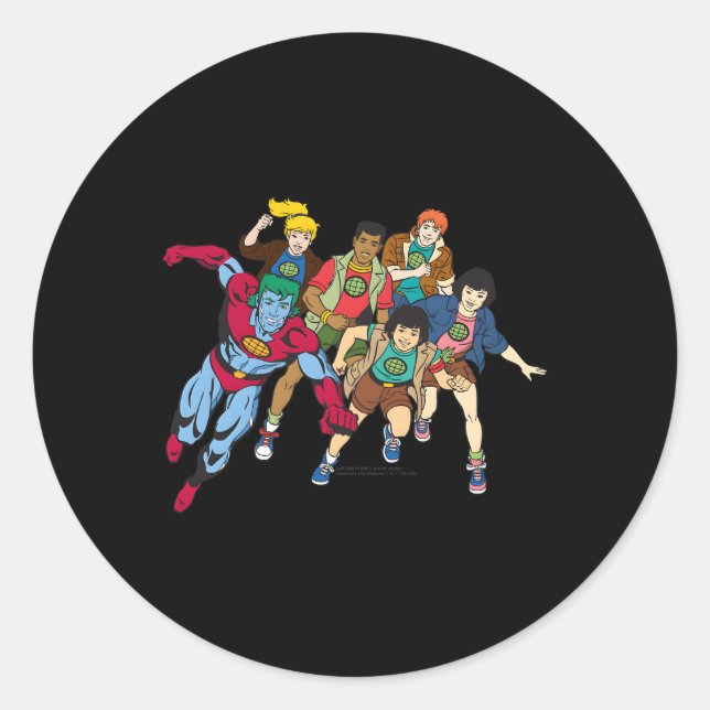 Captain Planet Run Classic Round Sticker (Front)