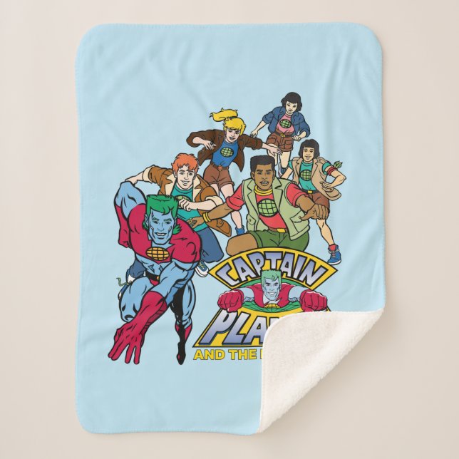 Captain Planet & the Planeteers Group Logo Graphic Sherpa Blanket (Front)