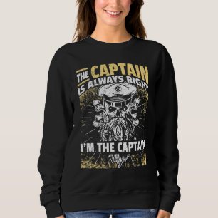 Captain Pontoon Boat I Skipper Pontoon Boating Sweatshirt