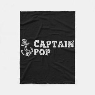 Captain Pop Sailing Boating Vintage Boat Anchor Fu Fleece Blanket
