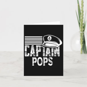 Captain Pops - Sailing Captain Hat Boat Owner Boat Card
