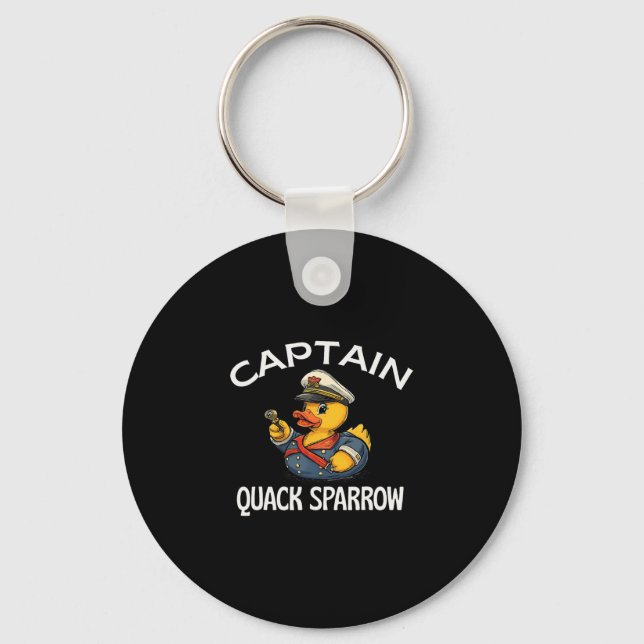 Captain Quack Sparrow Cruise Ducks Keep Hide You D Key Ring (Front)