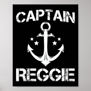Captain Reggie Funny Birthday Personalised Name Bo Poster