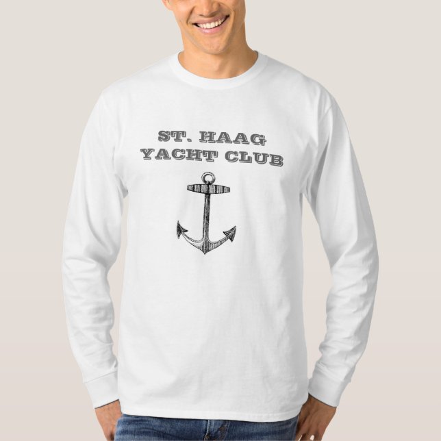 Captain Ron #1: St. Haag Yacht Club Long Sleeve T-Shirt (Front)