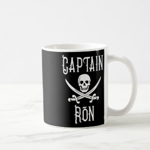 Captain Ron Personalised Pirate Skull Boating Coffee Mug