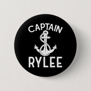 Captain Rylee Anchor Boat Boating Yacht Ship 6 Cm Round Badge
