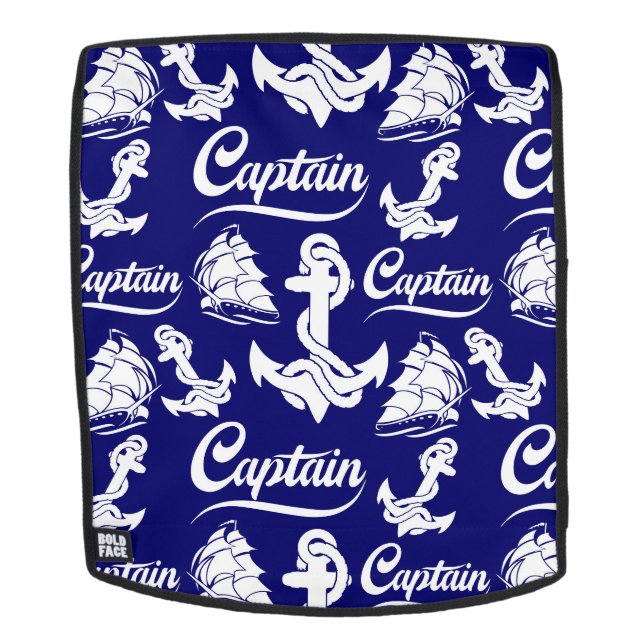 Captain Sailboat Anchor Nautical Design Backpack (Removable Face)