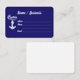 Captain Sailboat Anchor Nautical Design Business Card