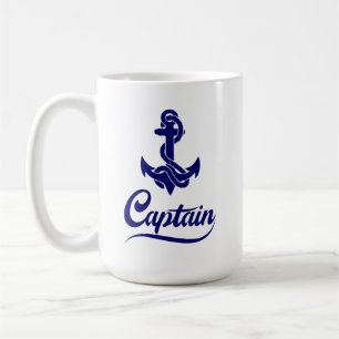 Captain Sailboat Anchor Nautical Design Coffee Mug